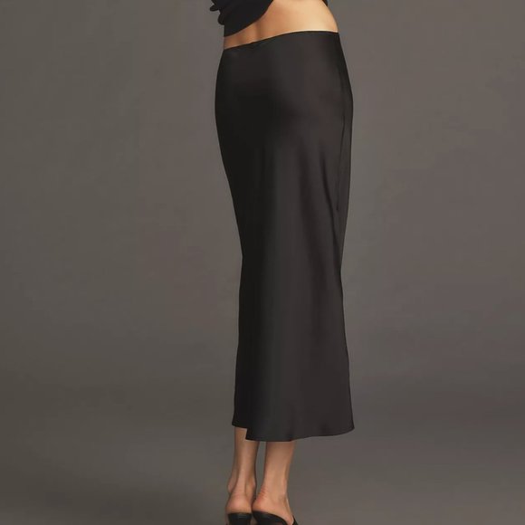 Reformation Layla Silk Midi Skirt - Black - Picture 2 of 11